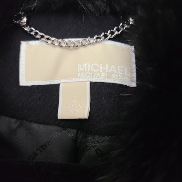 Michael Kors Faux Fur-Collar Wool Coat - Picture 4 of 5